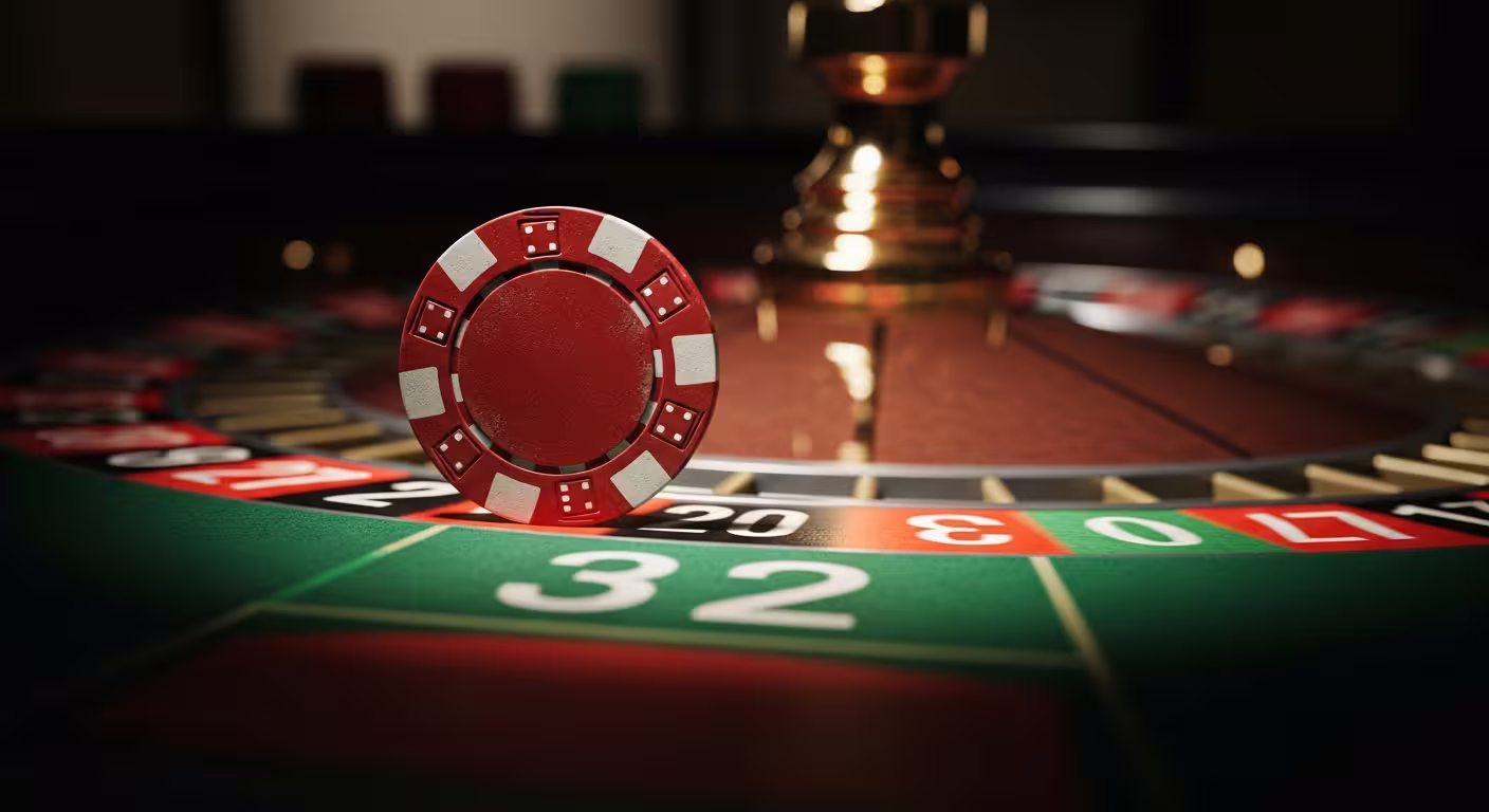 Slot-Walzen zeigen einen dramatischen Beinahe-Gewinn mit leuchtenden Symbolen und emotionaler Spannung